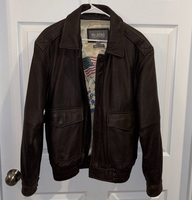 Vintage Wilson s Leather Jacket Brown Bomber Mens M Thinsulate Ultra Medium
