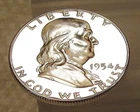 1954 Gem  Proof  Franklin  EYE CANDY " Blazing  Original  Luster "  #121 ~  12
