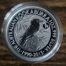2015 Silver 1 oz AUSTRAILIAN KOOKABURRA - Goat Privy 25th Anniversary BU $1 Coin 84.95 per troy oz