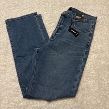 Express Jeans Women  s Modern Straight Super High Rise Ripped Holes Size 10 R