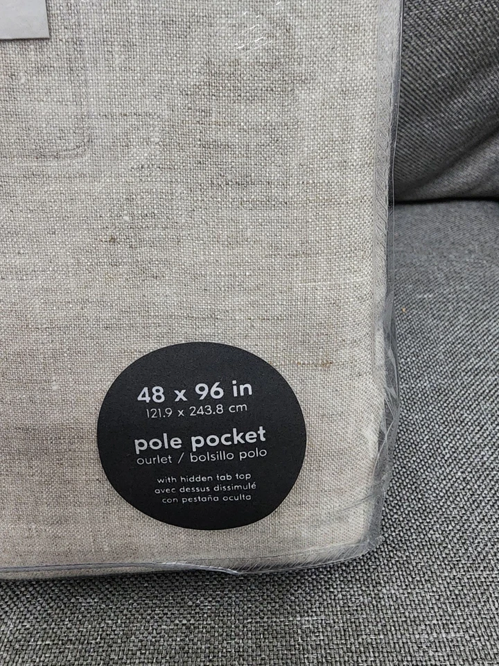 Cortina de lino de lino europea West Elm. 48 x 96 ~ Natural / Lino Foto 3 de 4