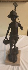 SCULTURA IN BRONZO  PESCATORE DE MARTINO H 40 CM SCULTURA  VEDI FOTO