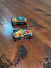 Lot of 2 Japanese Tin Litho Friction Cars 1950s Japan Ambulance  Car
