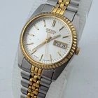 Vintage Seiko Quartz Watch 7N83-0041 Women Dual Tone Fluted Bezel New Battery 6"