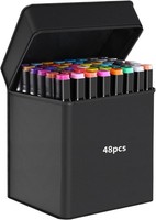 Alkohol Marker Stifte Set, 48 Farben Doppelseitige Pinsel, Filzstifte Kinder,