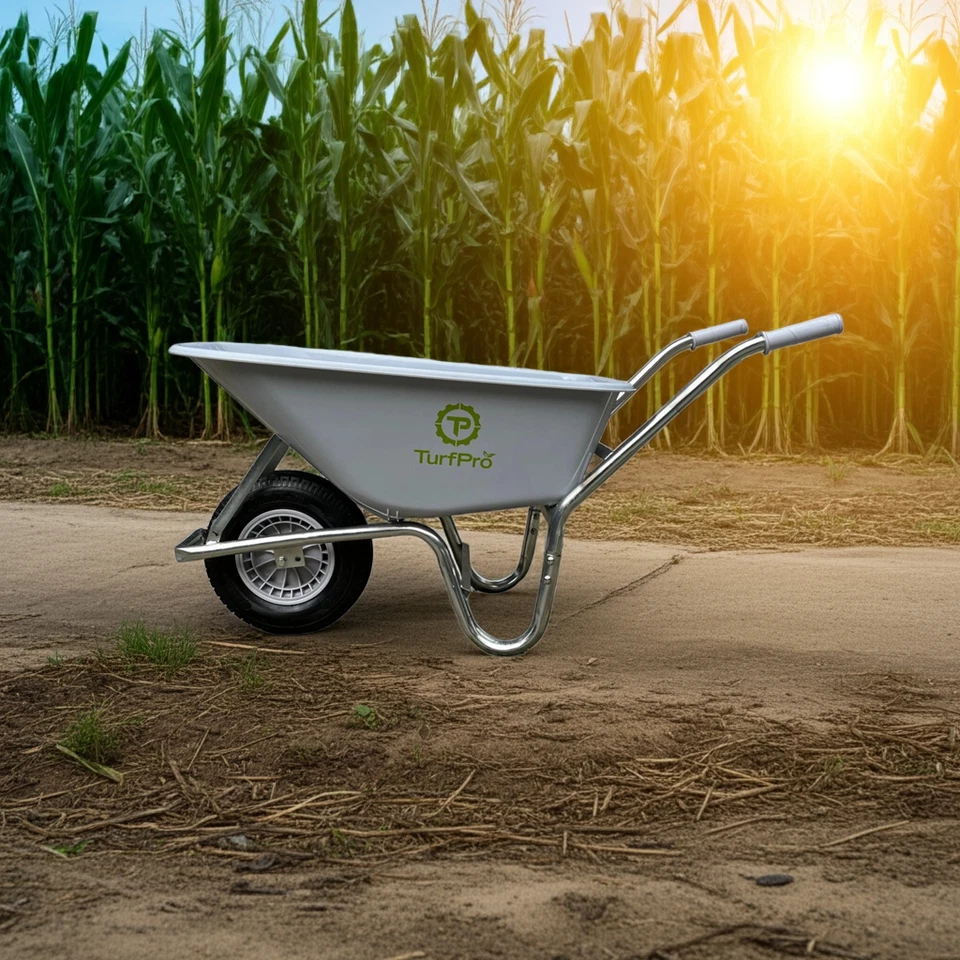 Schubkarre 5 Jahre Garantie 250 kg 100 ltr Luftreifen nebelgrau Gartenkarre - Bild 3 von 4