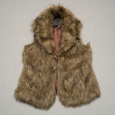 Vintage Y2k 2000s Wet Seal Faux Fur Vest Womens Large Brown