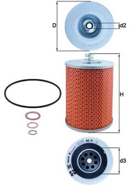 Mahle ÖLfilter OX 71D Filtereinsatz FüR Mercedes MAN LN2 302 MK 301 LK NG 303 SK-image