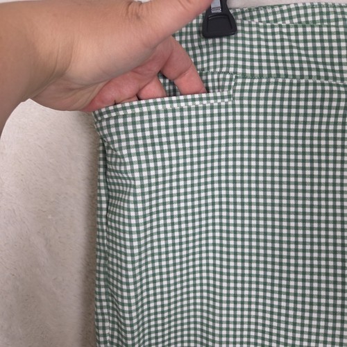 CHICO’S Size 2 Green Checkered Pants- NWOT Retro Inspired US SZ 12 High Ankle - Picture 4 of 11