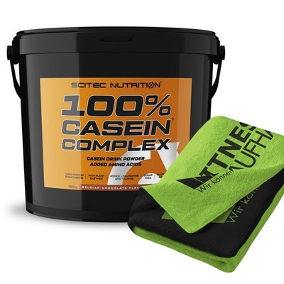 (26,30 EUR/kg) Scitec Nutrition 100% Casein Complex 5000g Eiweiss + Handtuch