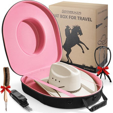 Hat Box for Cowboy Travel Extra Large, Waterproof Hard Hat Travel Case Storage C