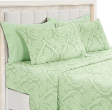 Queen Size Floral Sheet Set, 6 Piece Soft Microfibre Anti-Wrinkle Sheet Set
