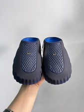 NIKE Slip-On Foam Clog Navy Blue Gradient Metallic Gold Swoosh Perforated Unisex