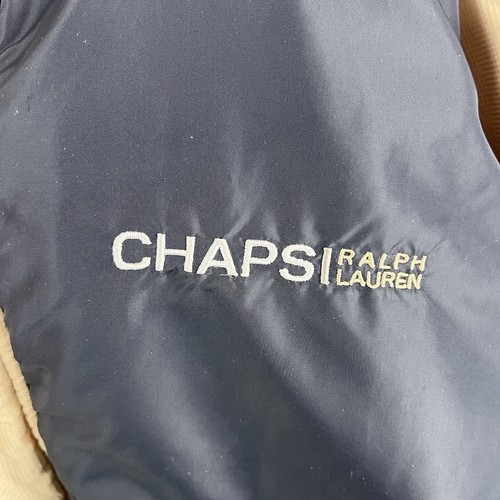 Vintage Chaps Ralph Lauren Winterjacke Mantel Herren mittel hellbraun & marineblau Nylon Reißverschluss - Bild 3 von 7