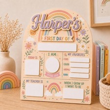 Personalized First and Last Day of School Sign, Back to School Board Kids Gift