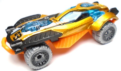 2018 HOT WHEELS DUNE-A-SOAR #03 ASTEROID RUN GOLD 2 7/8'' DIECAST CAR W/ ORANGE