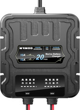 2 Bank Marine Battery Charger, 20A 10A/Bank 12V IP68 Waterproof Lithium Onboar