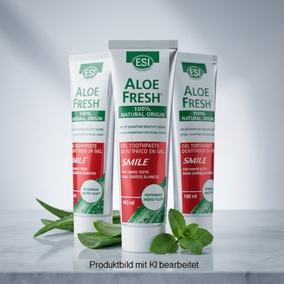 Aloe Fresh Gel-Zahnpasta | 3 Tuben x 100ml | ohne Fluorid - mit Menthol & Minze
