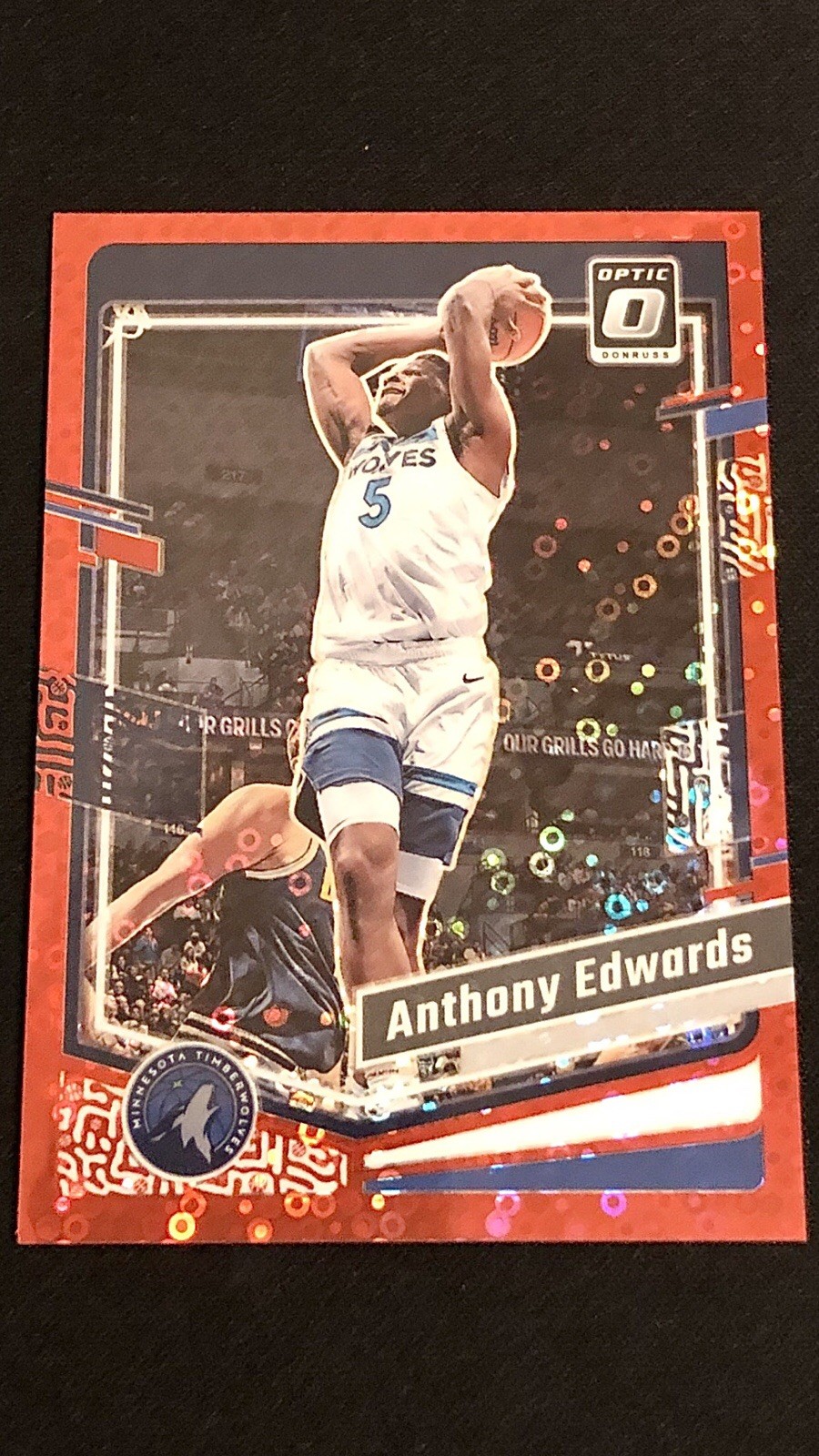 2023-24 Panini Donruss Optic Anthony Edwards RED DISCO #d/75 *soft corner*