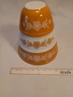 Vintage 1972-81 PYREX Butterfly Gold Set of 3 Nesting Mixing Bowl 401 402 403