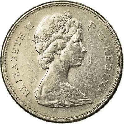 Canada | 25 Cents Coin | Nickel | 2nd portrait | KM:62b | 1968