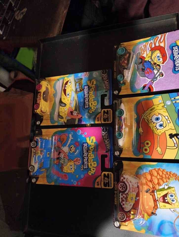 Juego Completo 2024 Hot Wheels Plata Nickelodeon Bob Esponja 25 Aniversario 1-5 Foto 4 de 4