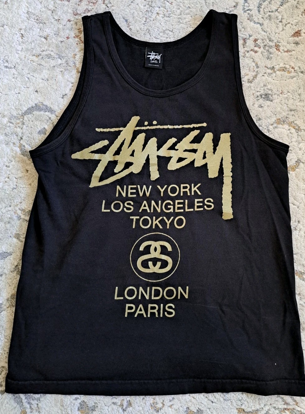 Stussy T-Shirt Men’s Small New York Los Angeles Tokyo Paris Street Hip Hop Rap
