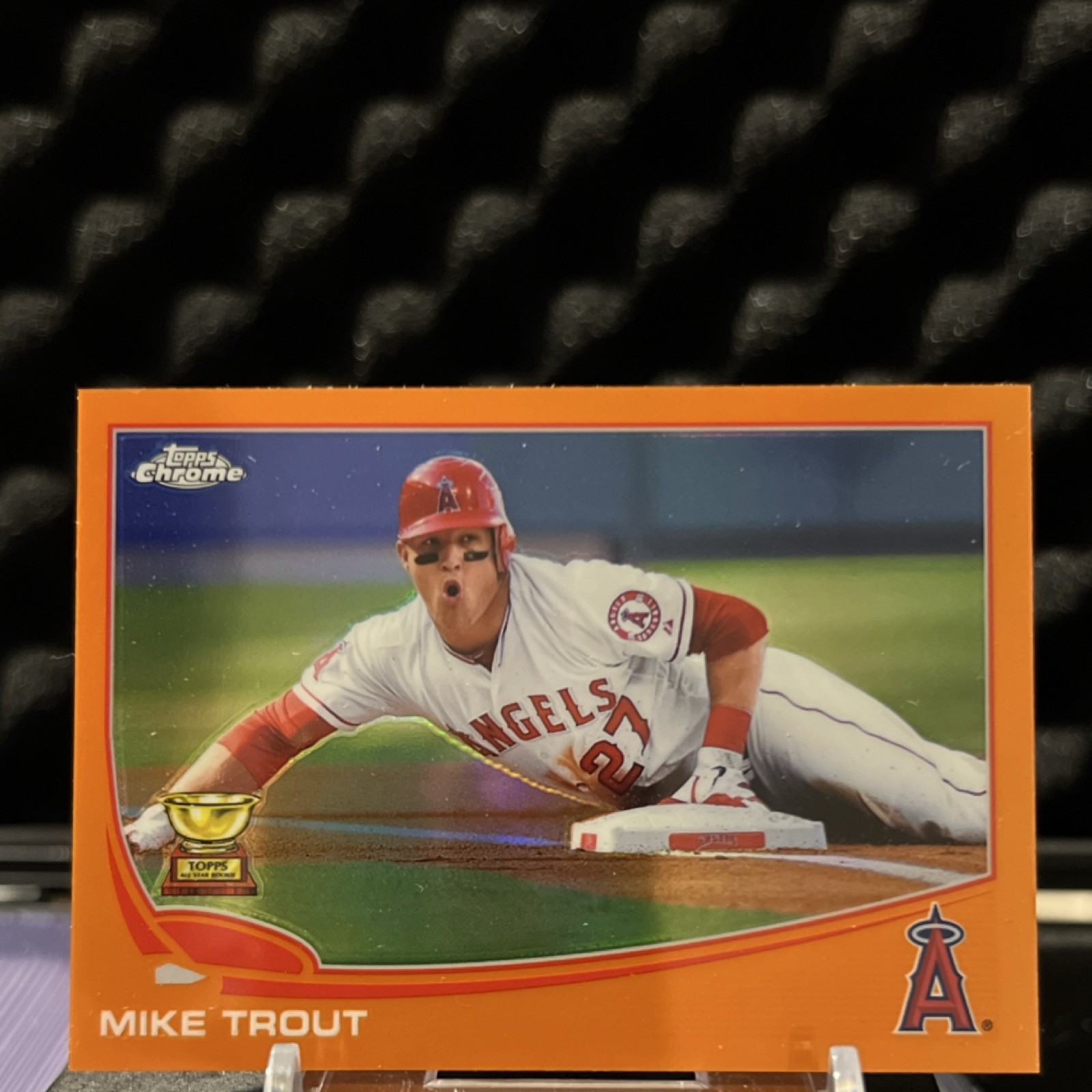 2013 Topps Chrome Mike Trout Rookie Cup Orange Refractor Angels #1 Card