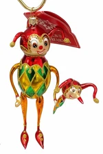 Slavic Treasures “Jester & Lester” Hand Blown Glass Christmas Ornament LE 150