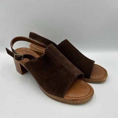 Mariella 15569 Italy Solid Brown Leather Chunky Block Heel Mule