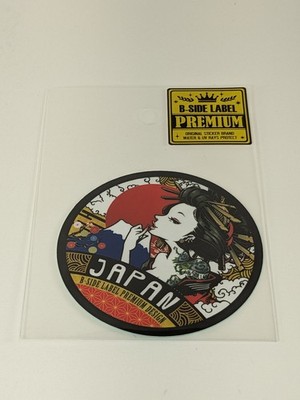 B-Side Label Sticker Tattoo girl geisha Mt Fuji round Waterproof US SELLER