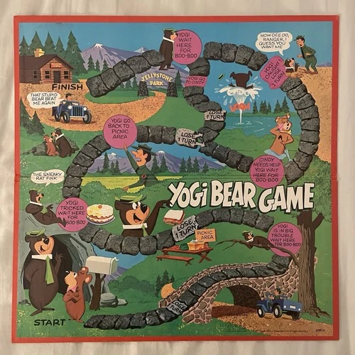 Vintage 1971 Yogi Bear Board Game Milton Bradley [Replacement Board Only] | NICE