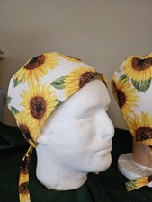 SUNFLOWERS       Handmade SURGICAL SCRUB CAPS