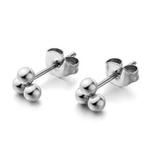 G23 Pure Titanium Hypoallergenic Earrings  Tiny Trinity Ball Stud Earrings  Mi