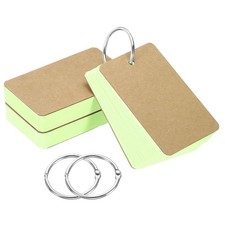 3.5" x 2" White Flash Cards with Circle, 150pcs Studio Cards, Green
