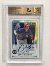 2011 BOWMAN CHROME BRYCE HARPER PROSPECT AUTOGRAPH REFRACTOR BGS 9.5 10 AUTO 