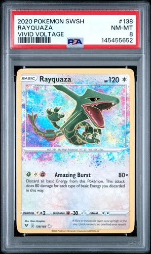 2020 POKEMON SWORD & SHIELD VIVID VOLTAGE #138 RAYQUAZA PSA 8