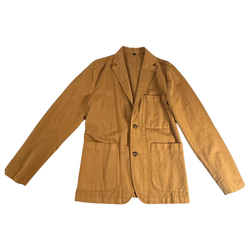 Abrigo Chaqueta Blazer J Crew Para Hombres Algodón Tostado Camel Granero Talla 36 Preppy Deportes Foto 2 de 4