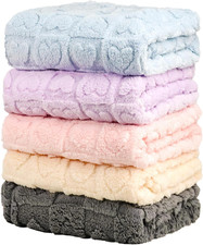 5 Pcs Manta Bebe Corazones Suave Regalo Recien Nacido 30x40 Beige Gris Azul Rosa
