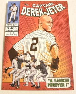 Derek Jeter A Yankee Forever Sketch/Print Card Limited Edition Signed By Artist