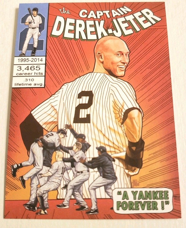 Derek Jeter A Yankee Forever Sketch/Print Card Limited Edition Signed By Artist
