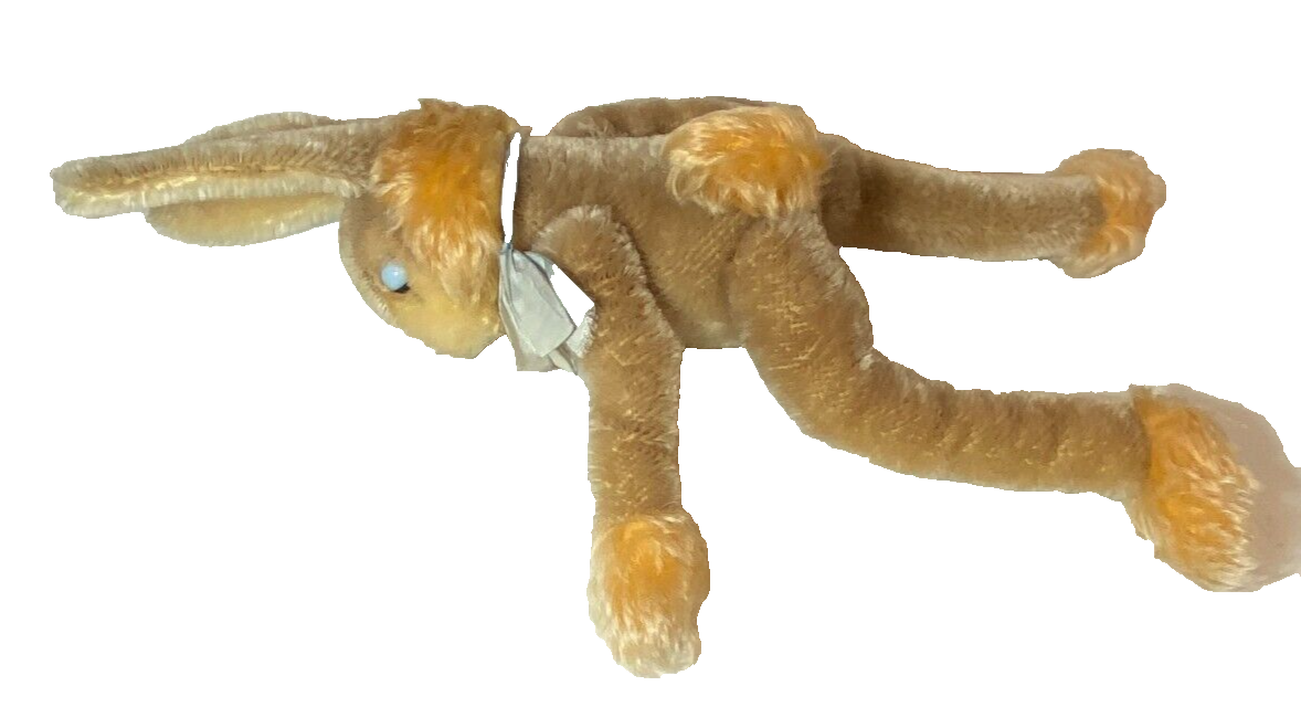 Vintage STEIFF Bunny Rabbit LULAC Blue Glass Eyes, Tag Button