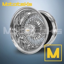 15x10 Luxor Wire Wheels 100 Straight Rev Rim Chrome Single 1 Piece Wheel Set