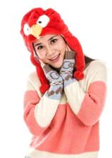 Cardenal Pájaro Rojo Aviador Piloto Fiesta Halloween Disfraz Animal Peluche Sombrero S