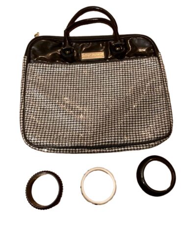 Betsey Johnson Houndstooth Sequin Handbag + 3 Blac