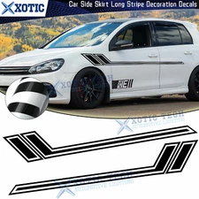 2Pcs Black Side Door Fender Hash Hockey Vinyl Sticker For VW Jetta Passat Golf