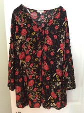 UMGEE Small Fall Floral Black & Red BOHO Festival Concert Dress