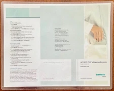 Siemens Acuson P10 handheld Ultrasound system laminated Quick Scan Card (Rare)