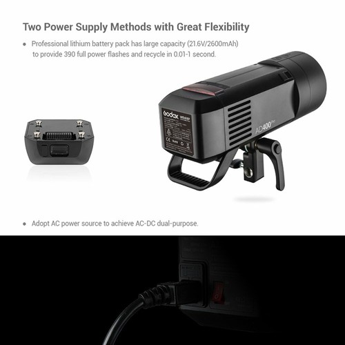 Godox AD400Pro 400Ws 2.4G Wireless TTL GN72 All-in-One Studio Outdoor Flash NEW - Picture 7 of 12