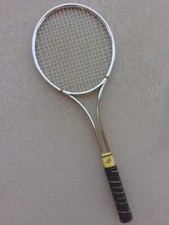 Tensor 1400 Steel Vintage Tennis Racket, Leather Grip 4 3/8"